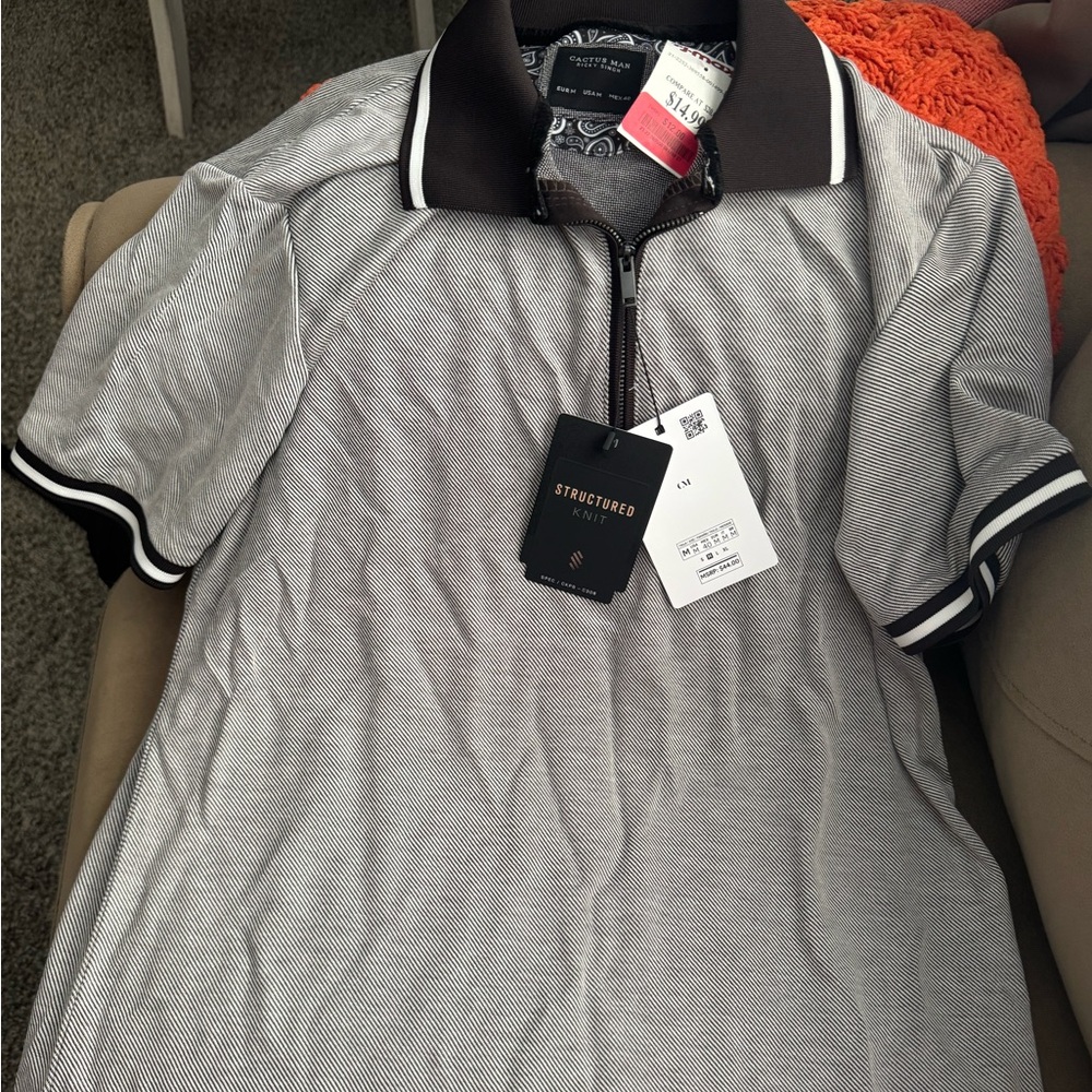 Structure Men's Polo Shirt in Black and White